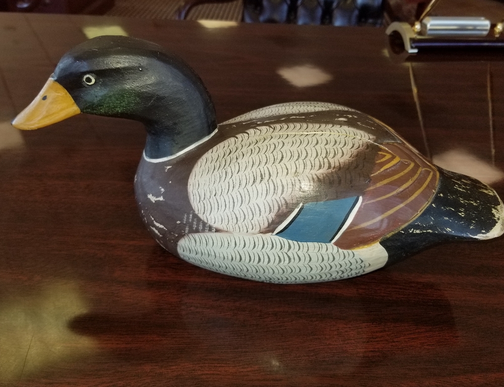 Hand Carved Wooden Mallard Duck